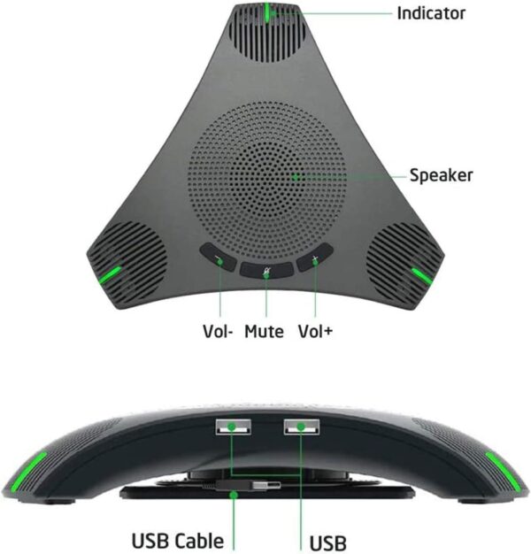 Cherry CH-112 USB Speakerphone Conference, Omnidirectional Audio Pickup, Intelligent DSP Noise Reduction - Image 3